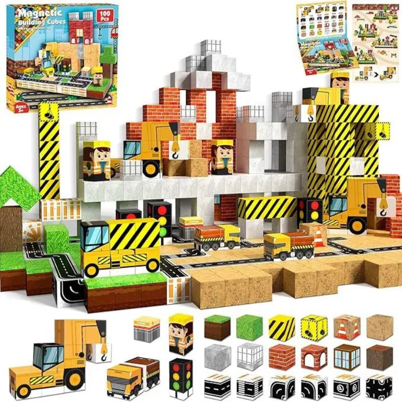 Cubos De Construccion Magnéticos | 100 piezas